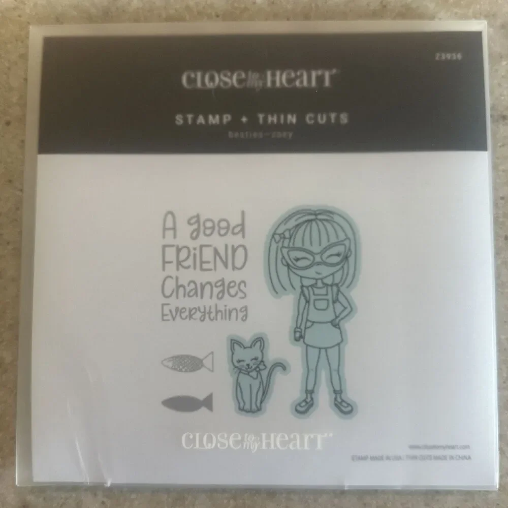 CTMH Stamp + Thin Cuts Besties Zoey Z3936 *New* Close To My Heart dies